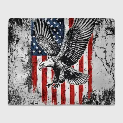 Плед 3D Орел на фоне американского флага USA