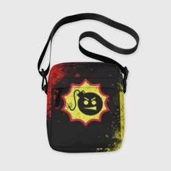 Сумка через плечо 3D Emblem Serious Sam on a red and yellow abstract background