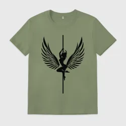 Мужская футболка хлопок Танцовщица на пилоне с крыльями