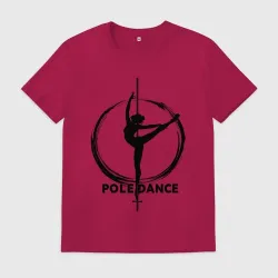 Мужская футболка хлопок Pole Dance в круге