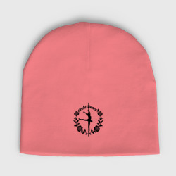 Женская шапка демисезонная Розы и пилон