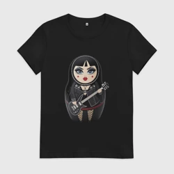 Женская футболка хлопок Матрешка Gothic