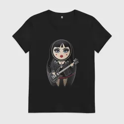 Женская футболка хлопок Матрешка Gothic