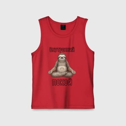 Детская майка хлопок Ленивец медитирует