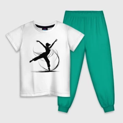 Детская пижама с белой футболкой Танцующая контемпорари