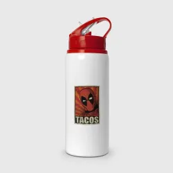 Бутылка для воды с трубочкой Deadpool tacos