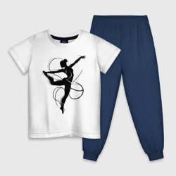 Детская пижама с белой футболкой Контемпорари в движении