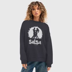 Женский свитшот oversize без начеса хлопок Сальса в лунном свете - фото 2