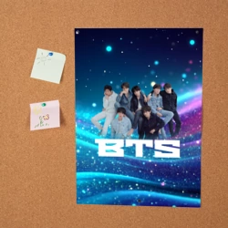 Постер BTS волнистый фон с блестками - фото 2