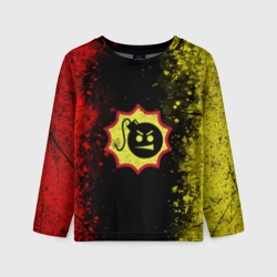 Детский лонгслив 3D Emblem Serious Sam on an abstract background