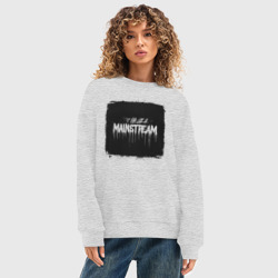 Женский свитшот oversize без начеса хлопок Мейнстрим в подтеках - фото 2