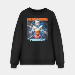 Мужской свитшот oversize без начеса хлопок Die Antwoord Pokemon