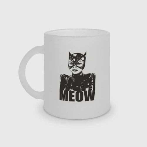 Кружка матовая стеклянная Cat woman