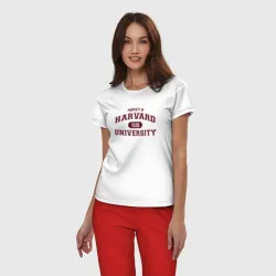 Женская пижама с белой футболкой хлопок Harvard - фото 2