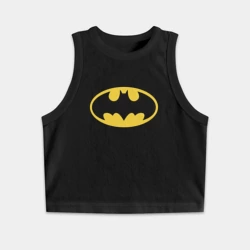 Женская укороченная майка-топ хлопок Batman classic