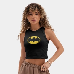 Женская укороченная майка-топ хлопок Batman classic - фото 2