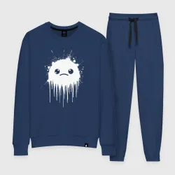 Женский костюм хлопок Грустное лицо в каплях краски