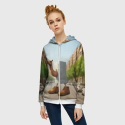 Женская толстовка 3D на молнии Фриго Камело мем - фото 2