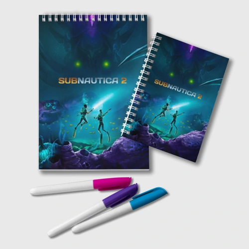 Блокнот с принтом Герои из Subnautica 2 Блокнот Герои из Subnautica 2