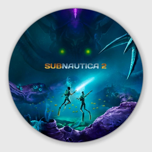 Круглый коврик для мышки Герои из Subnautica 2 