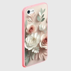 Чехол для iPhone 5/5S матовый Композиция из бумажных цветов - фото 2