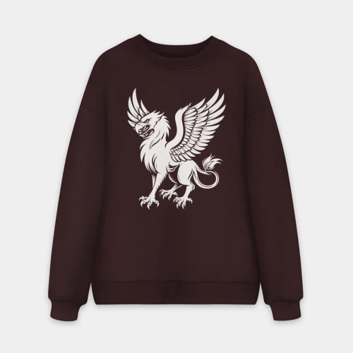Мужской свитшот oversize без начеса хлопок Крылатый грифон
