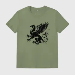Мужская футболка хлопок Грифон черной краской