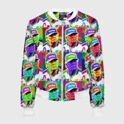 Женский бомбер 3D Donald Trump - pop art poster