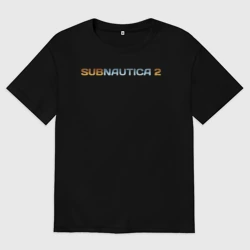 Женская футболка хлопок Oversize Subnautica 2 logo