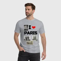 Мужская футболка хлопок I love Paris  - фото 2