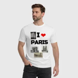 Мужская футболка хлопок I love Paris  - фото 2