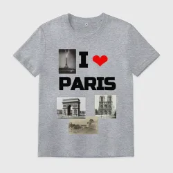 Мужская футболка хлопок I love Paris 