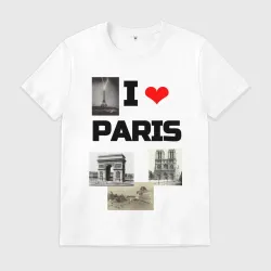 Мужская футболка хлопок I love Paris 