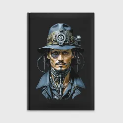 Ежедневник Cyborg Johnny Depp - ai art fantasy
