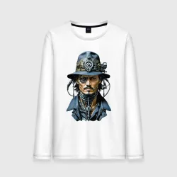 Мужской лонгслив хлопок Cyborg Johnny Depp - ai art fantasy