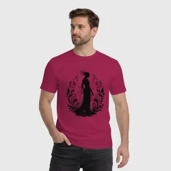 Мужская футболка хлопок Дух женщины с цветами - фото 2