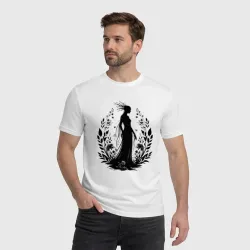 Мужская футболка хлопок Дух женщины с цветами - фото 2
