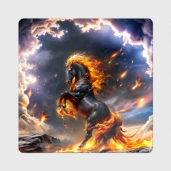 Магнит виниловый Квадрат Огнегривый скакун