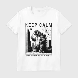 Мужская футболка хлопок Keep calm and drink your coffee