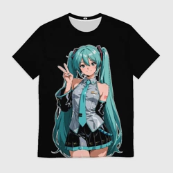 Мужская футболка 3D Просто Хацуне Мику 