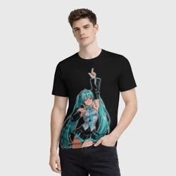 Мужская футболка 3D Хацуне Мику из 80х - фото 2