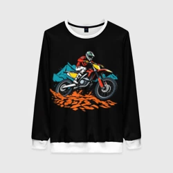 Женский свитшот 3D Motocross and mountains