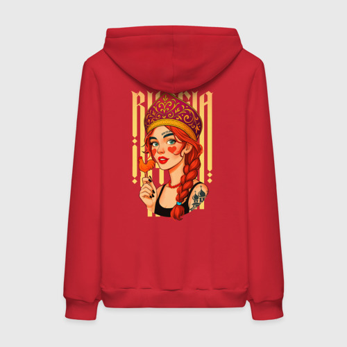 Женская толстовка хлопок с принтом Русская девушка - картинка 2 Женская толстовка хлопок Русская девушка - фото 2