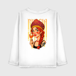 Детский лонгслив хлопок Русская девушка