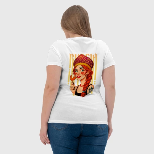 Женская футболка хлопок Русская девушка - фото 7