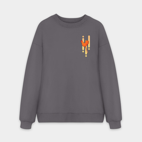 Мужской свитшот oversize без начеса хлопок с принтом Русская девушка Мужской свитшот oversize без начеса хлопок Русская девушка