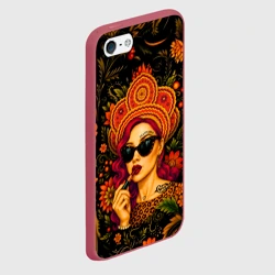 Чехол для iPhone 5/5S матовый Славянская девушка - фото 2