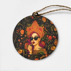 Деревянная игрушка круг Славянская девушка