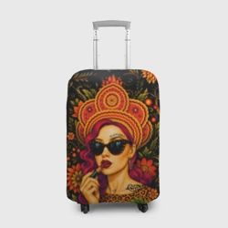 Чехол для чемодана 3D Славянская девушка