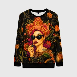 Женский свитшот 3D Славянская девушка